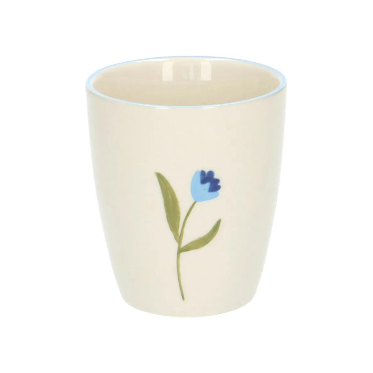 Beker, steengoed, blauwe tulp, Ø 7,5 cm