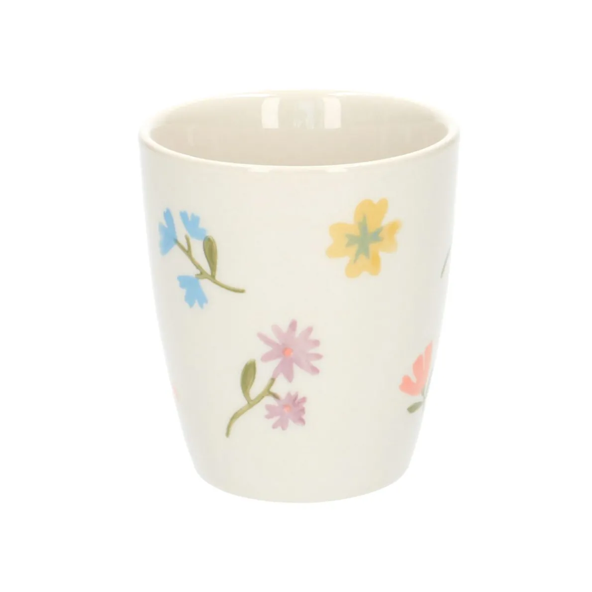 Beker, steengoed, kleine bloemetjes, Ø 7,5 cm