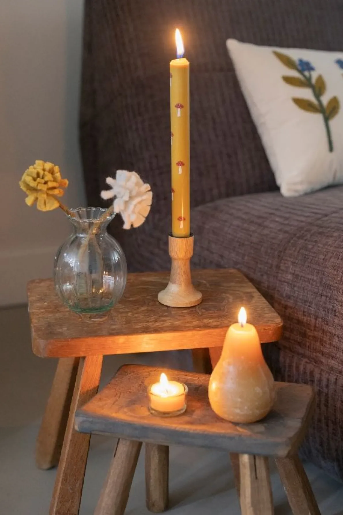 Bloem, vilt, wit, ca. 26 cm