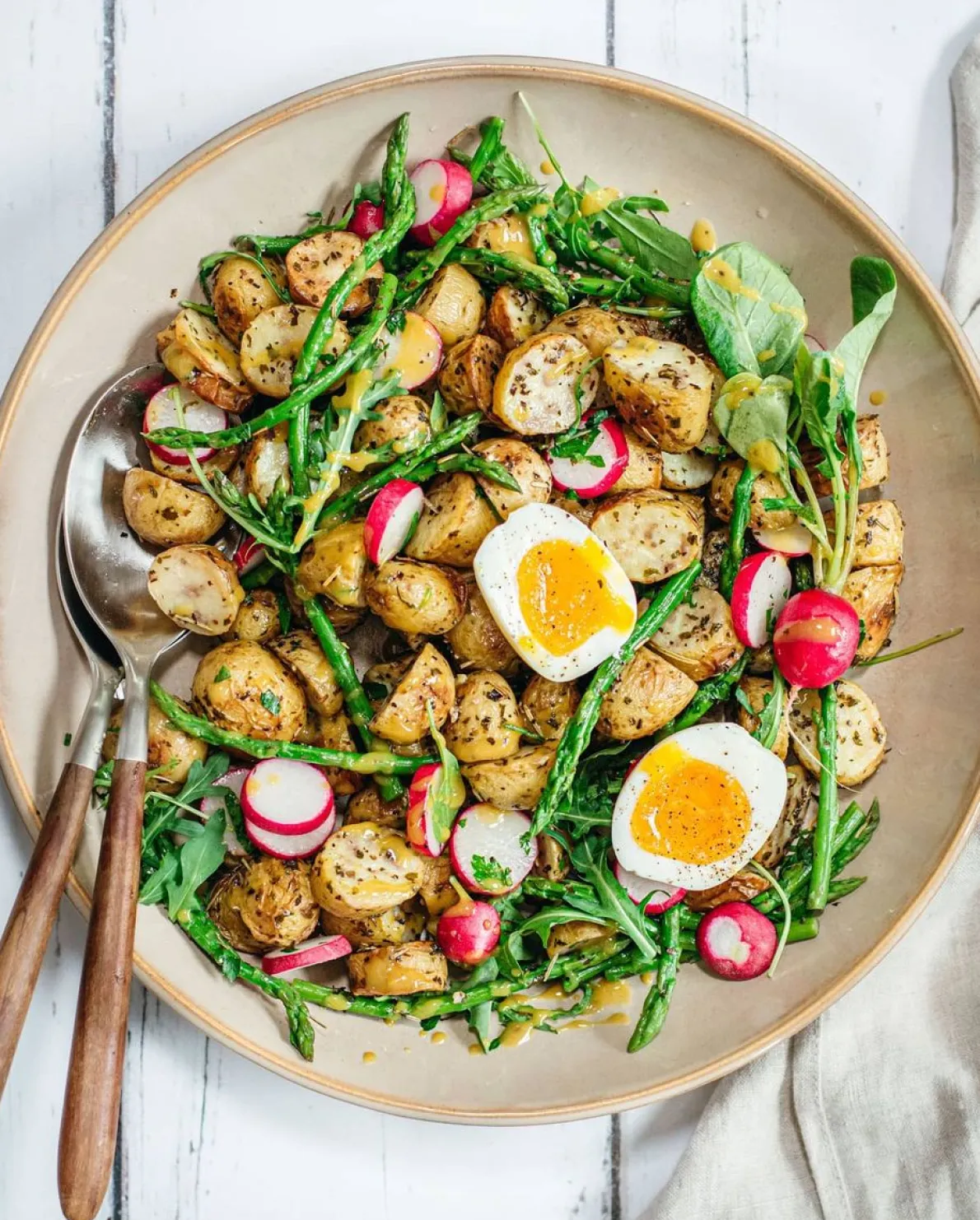 Bord reactief glazuur, steengoed, zand, Ø 20.5 cm