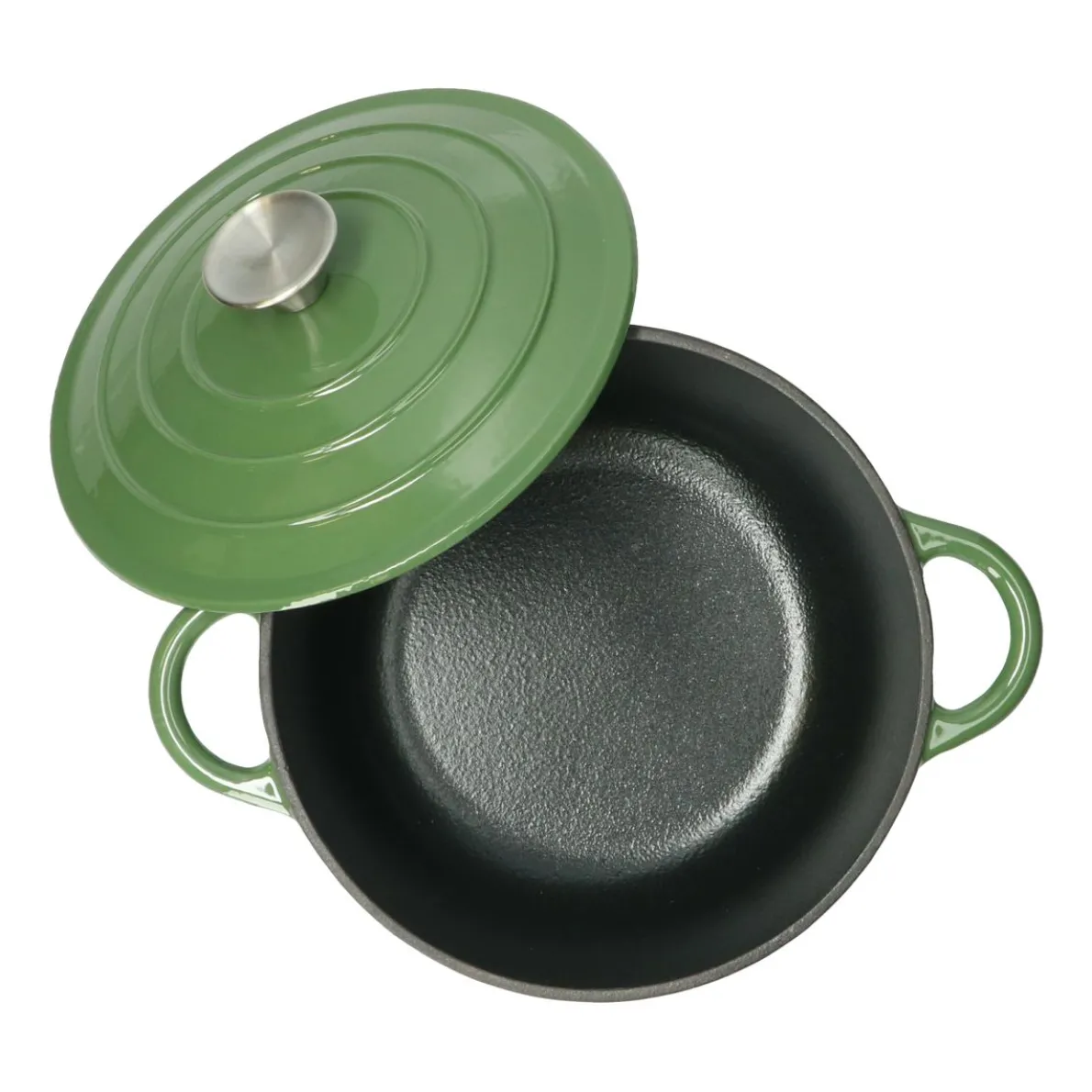 Braadpan, gietijzer, groen, Ø 24 cm