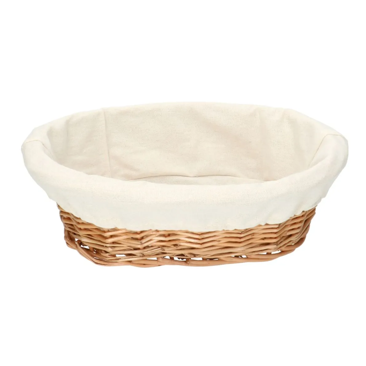 Broodmandje met voering, gebroken wit, 30,5 x 19 x 8 cm