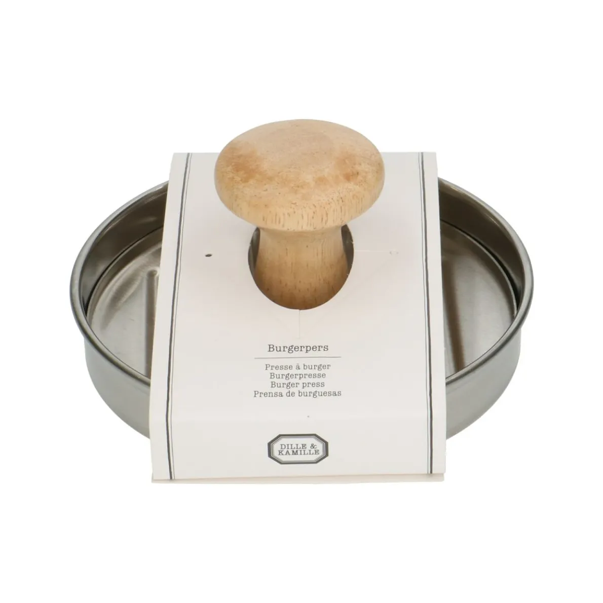 Burgerpers, rubberhout en rvs