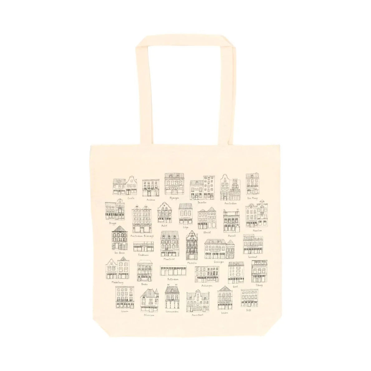 Canvas tas, Dille & Kamille, bio-katoen, geveltjes, 38 x 38 cm