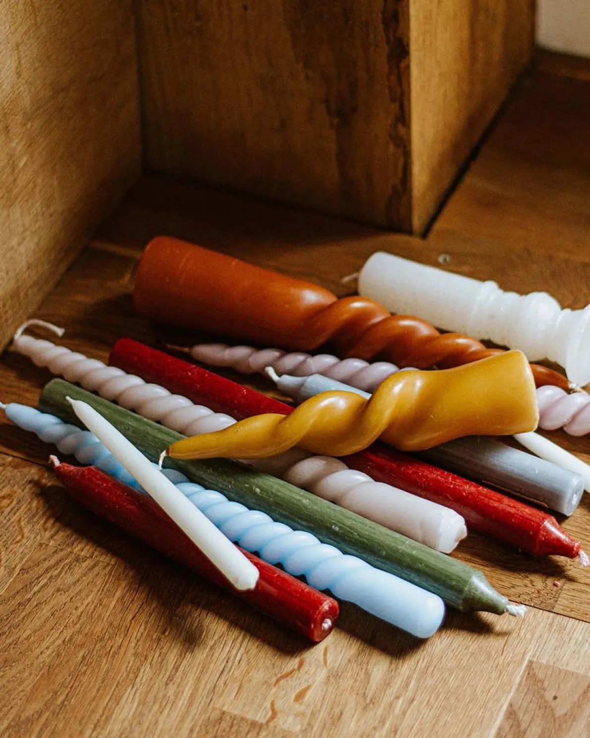 Dinerkaars gedraaid, celadon groen, 29 cm, set van 2