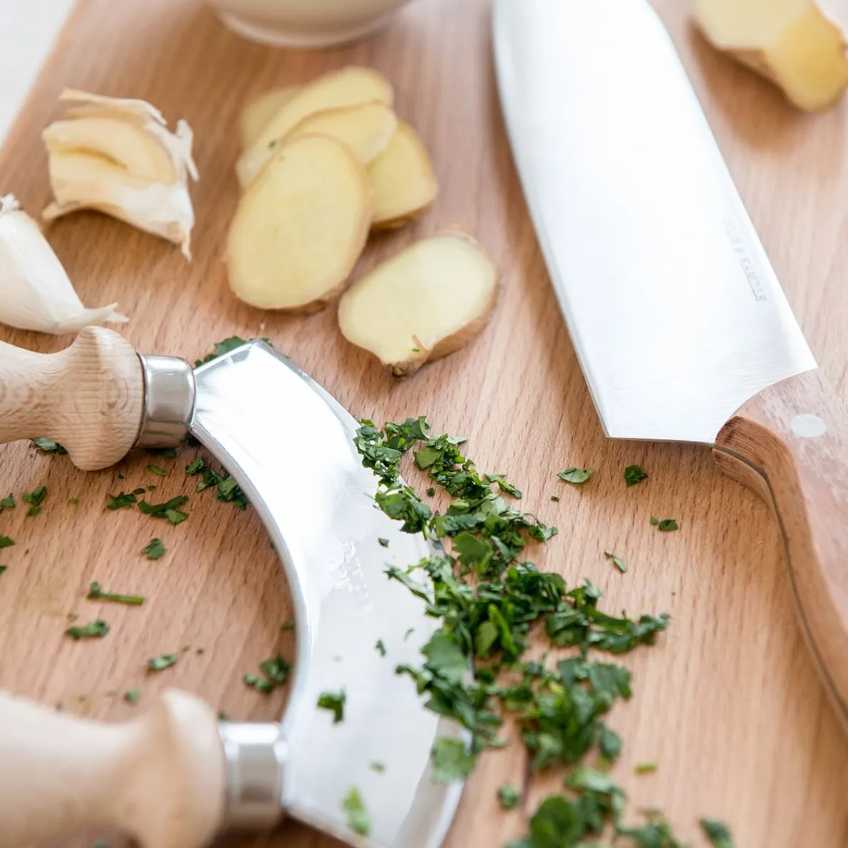 D&K santokumes, beukenhouten handvat, 32 cm