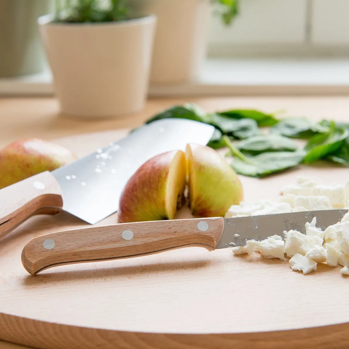 D&K santokumes, beukenhouten handvat, 32 cm