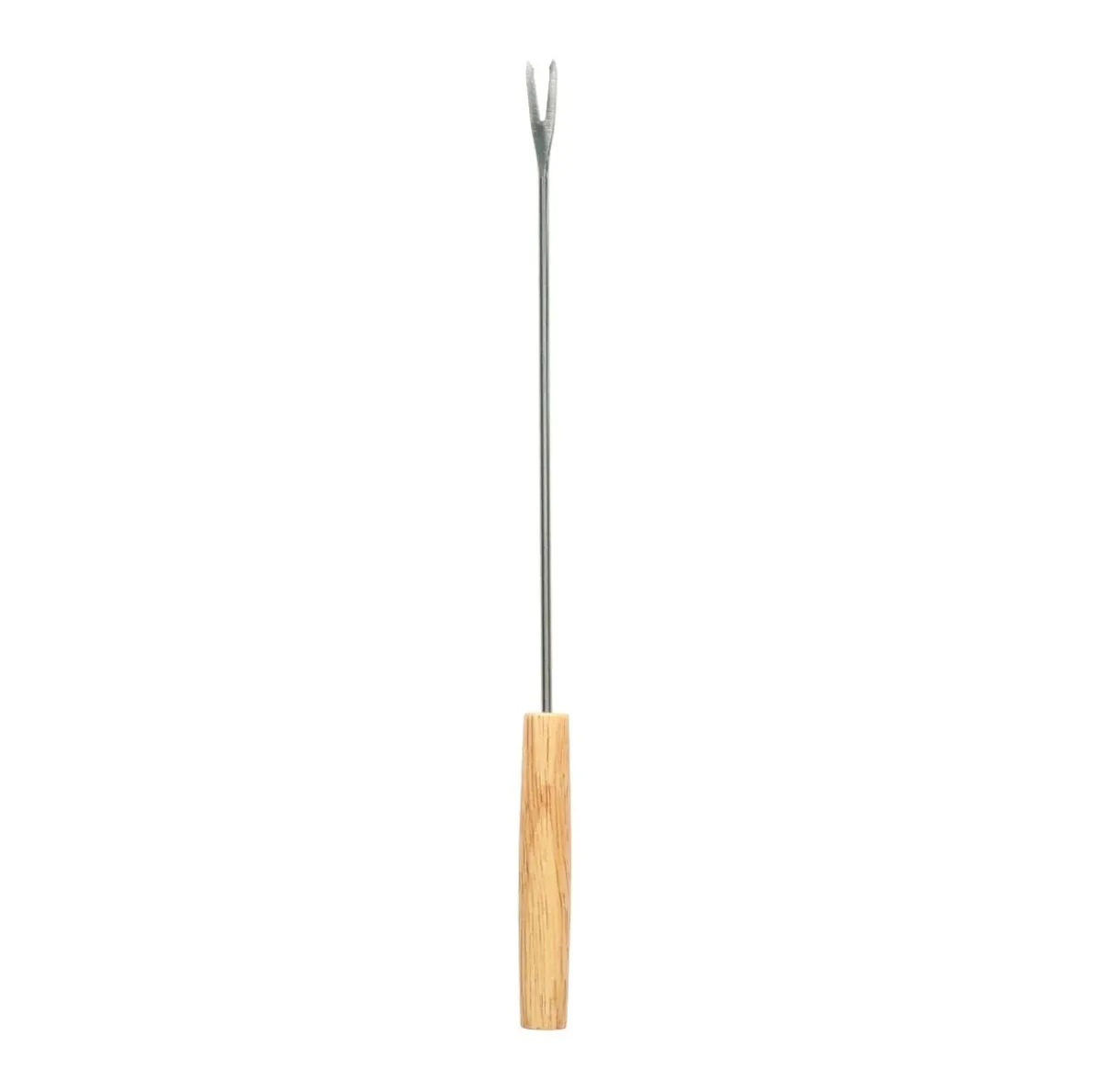 Fonduevork, rvs met houten handvat