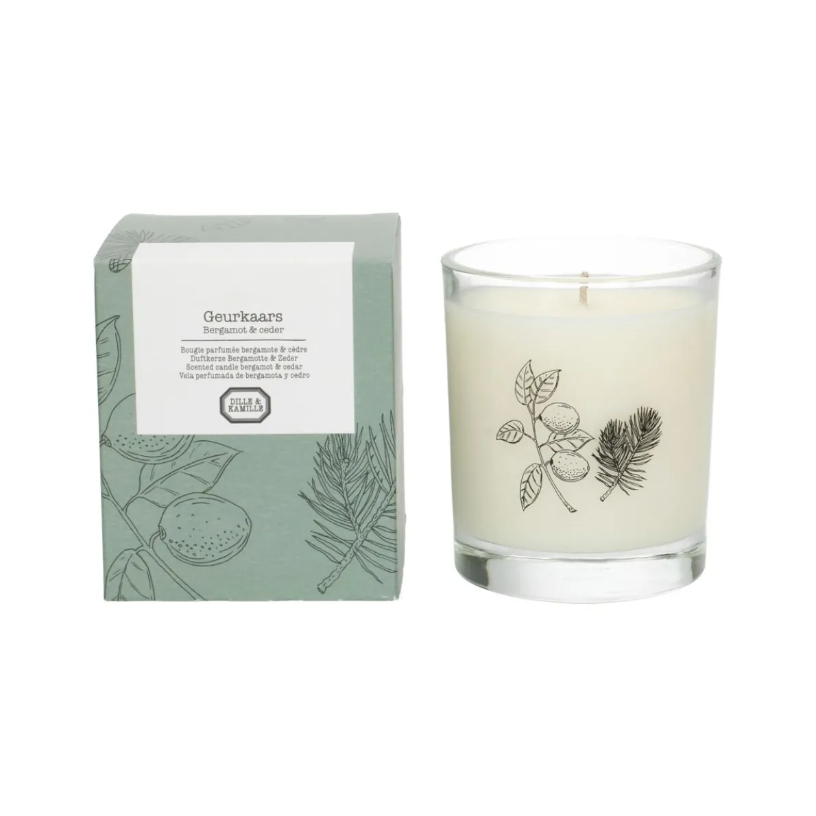 Geurkaars, bergamot en ceder, 210 gram