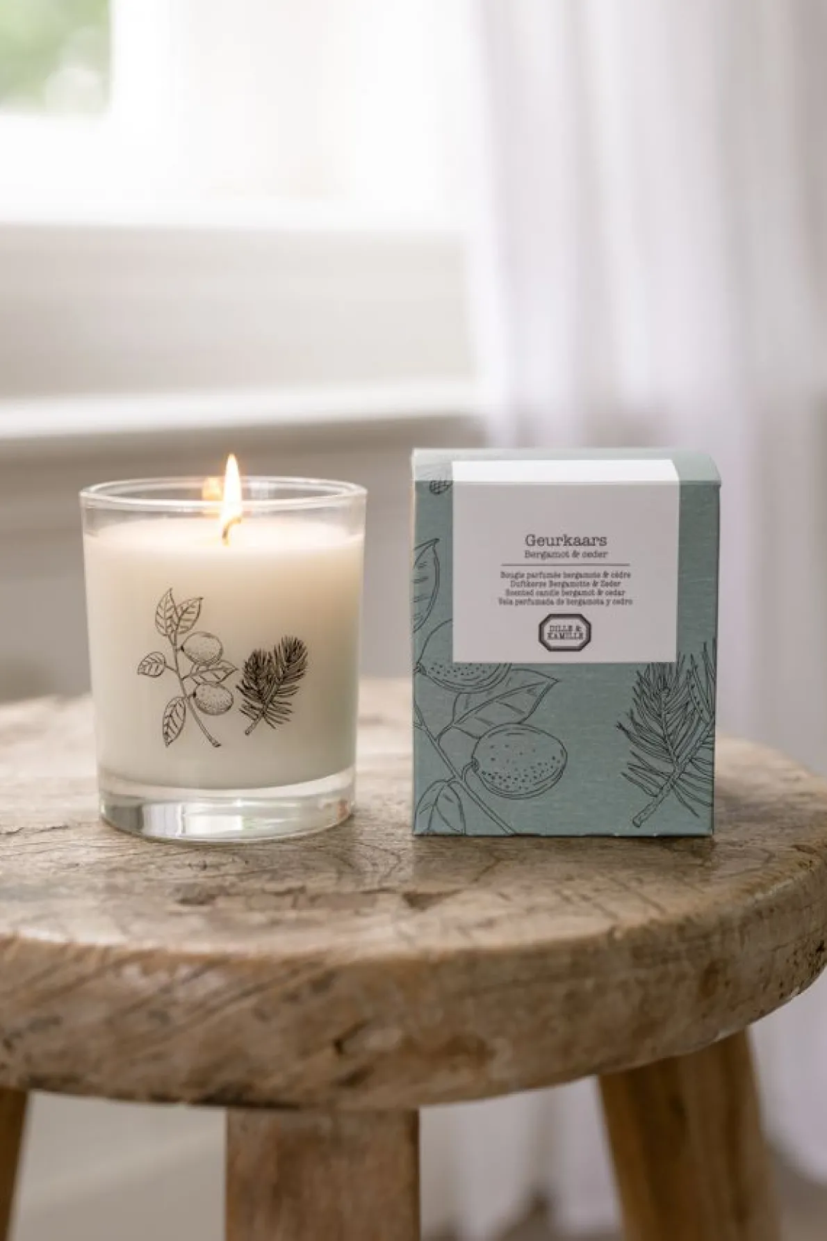 Geurkaars, bergamot en ceder, 210 gram