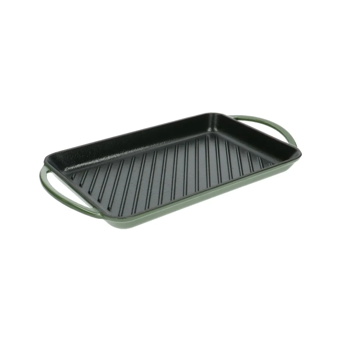 Grillpan, gietijzer, groen, 33 x 22 cm