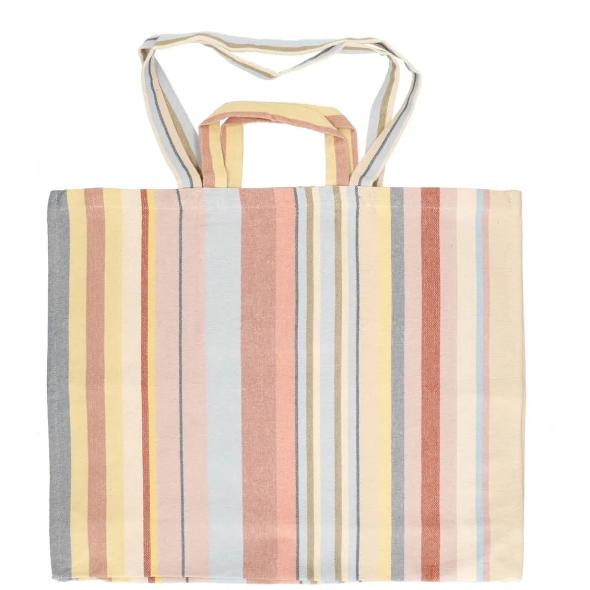 Grote tas, bio-katoen, zomerse streep, 48 x 56 x 14 cm