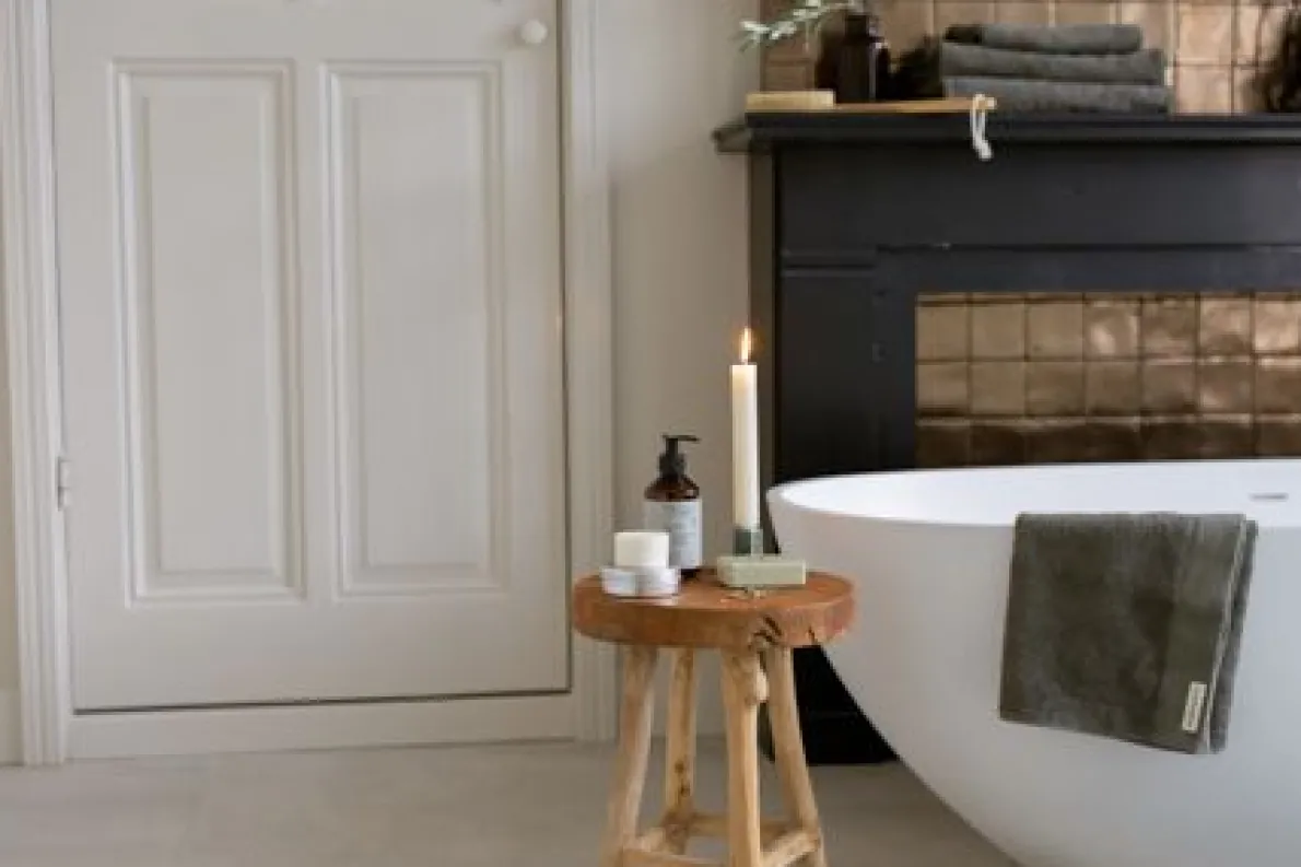 Handdoek, Recycled katoen, Donker olijfgroen, 50 x 100 cm