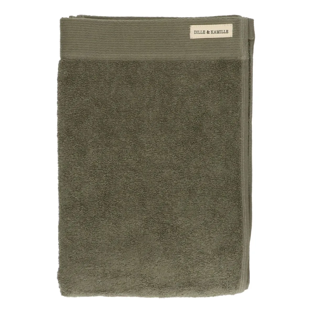 Handdoek, Recycled katoen, Donker olijfgroen, 70 x 140 cm