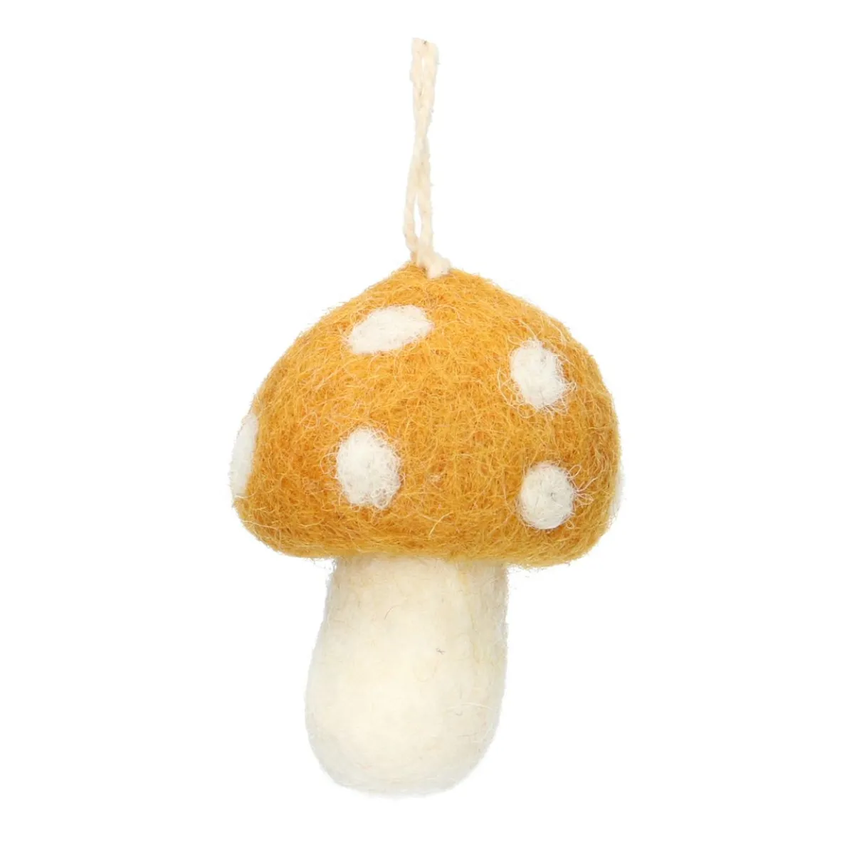 Hanger paddenstoel, vilt, bruin met witte stippen