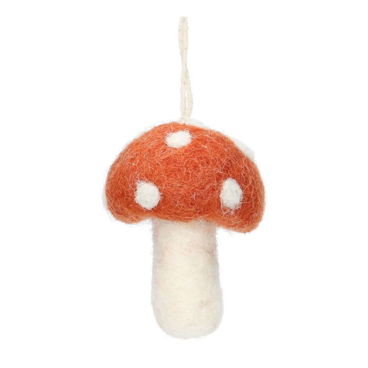 Hanger paddenstoel, vilt, rood met witte stippen