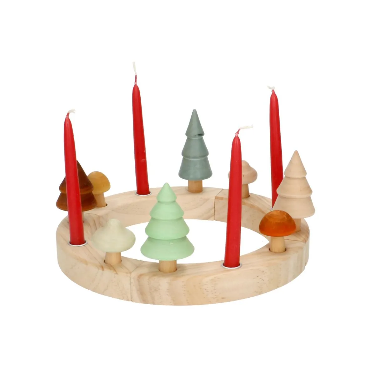 Jaarring of adventskandelaar, hout