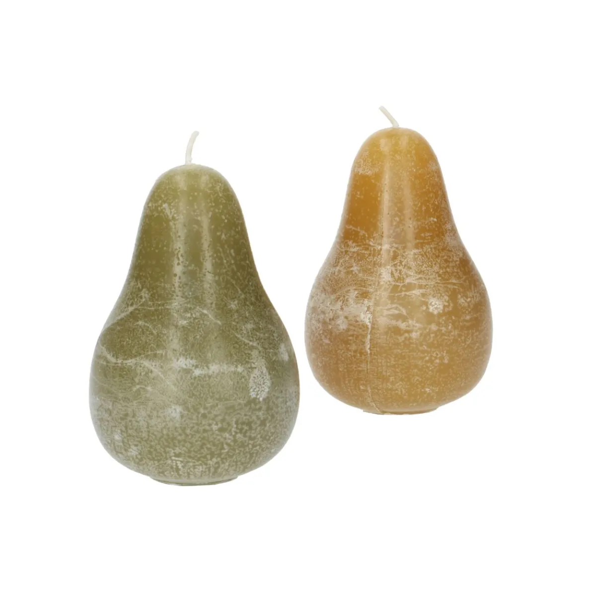 Kaars peer, groen, Ø11 X 7,5 cm