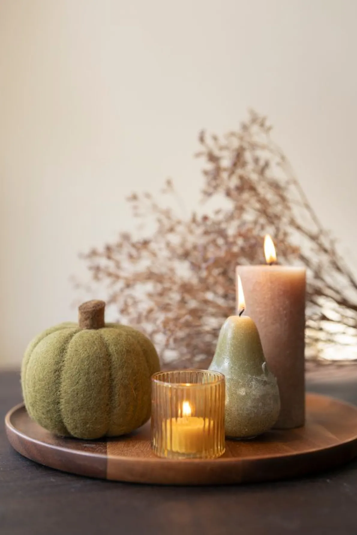 Kaars peer, groen, Ø11 X 7,5 cm