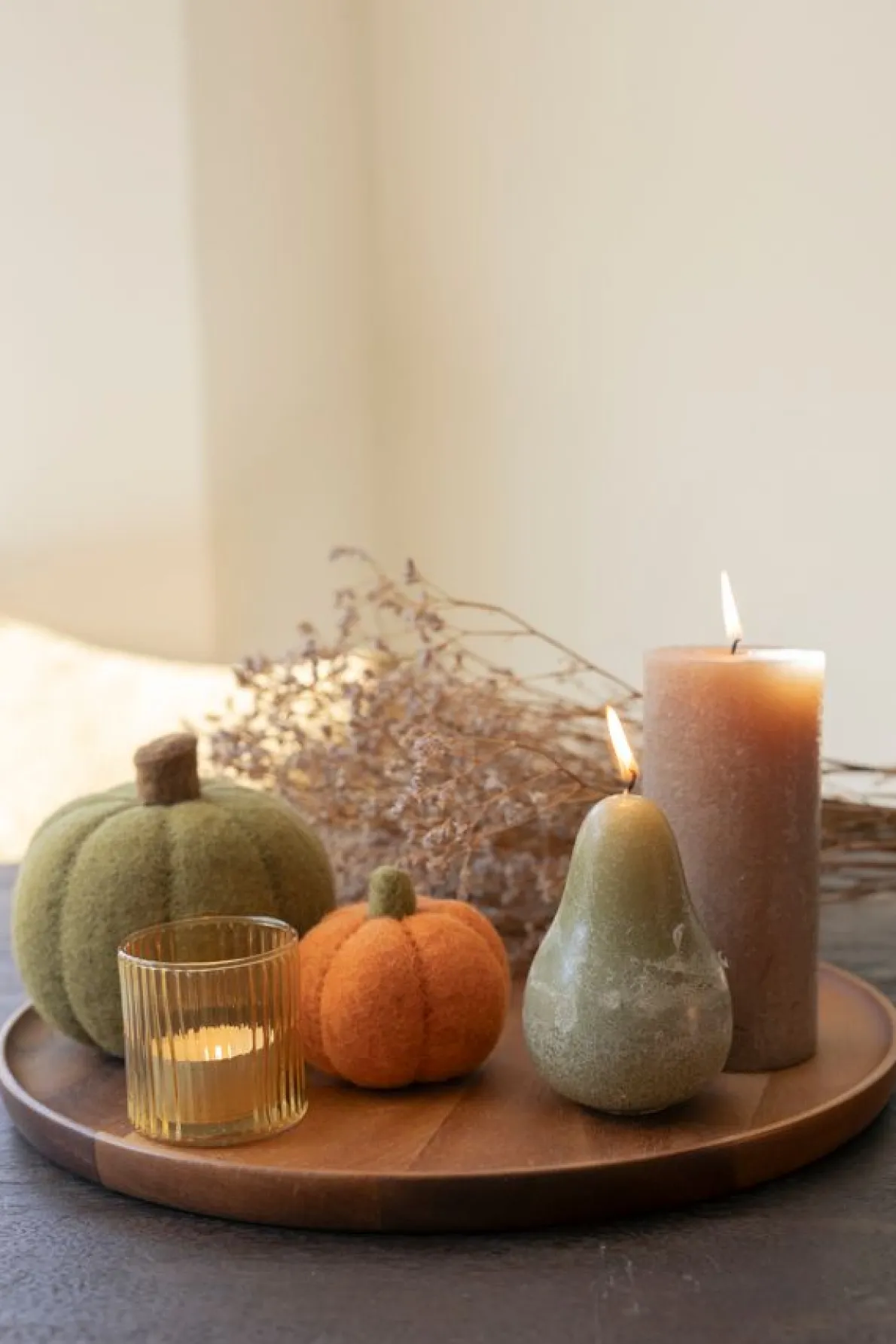 Kaars peer, groen, Ø11 X 7,5 cm