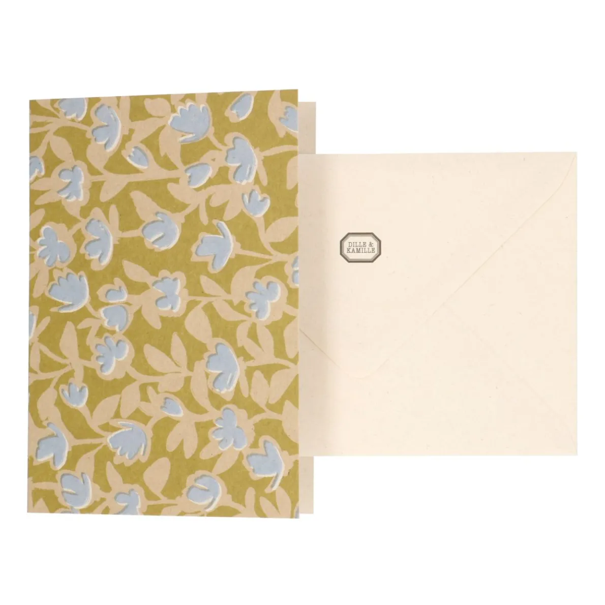 Kaart bloemetjes blauw