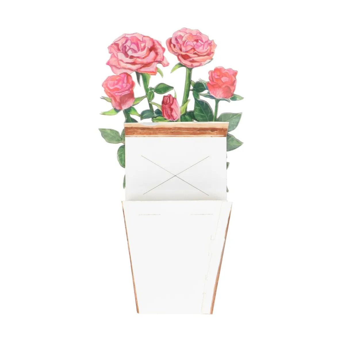 Kaart 3D met envelop, rozen