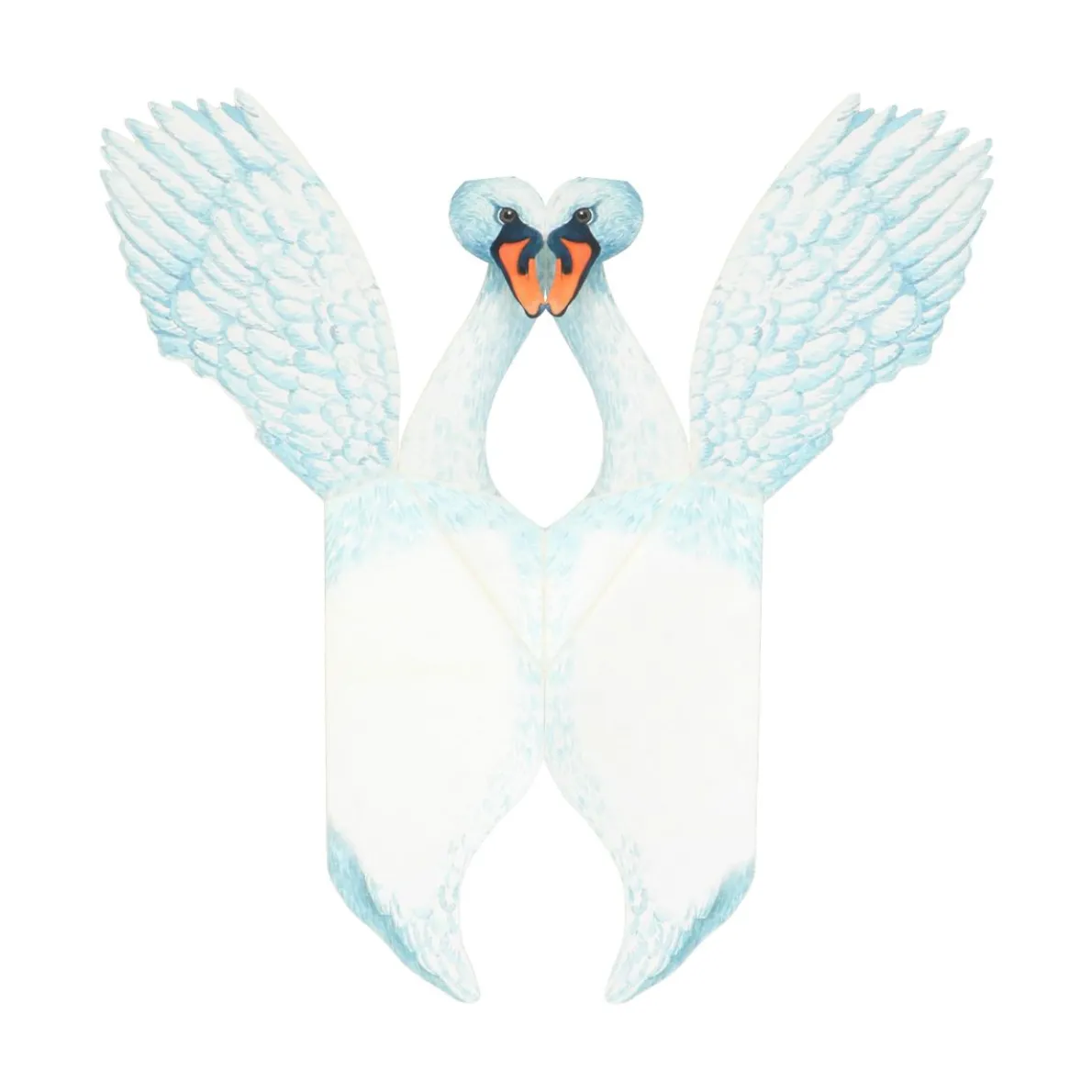 Kaart 3D met envelop, zwaan