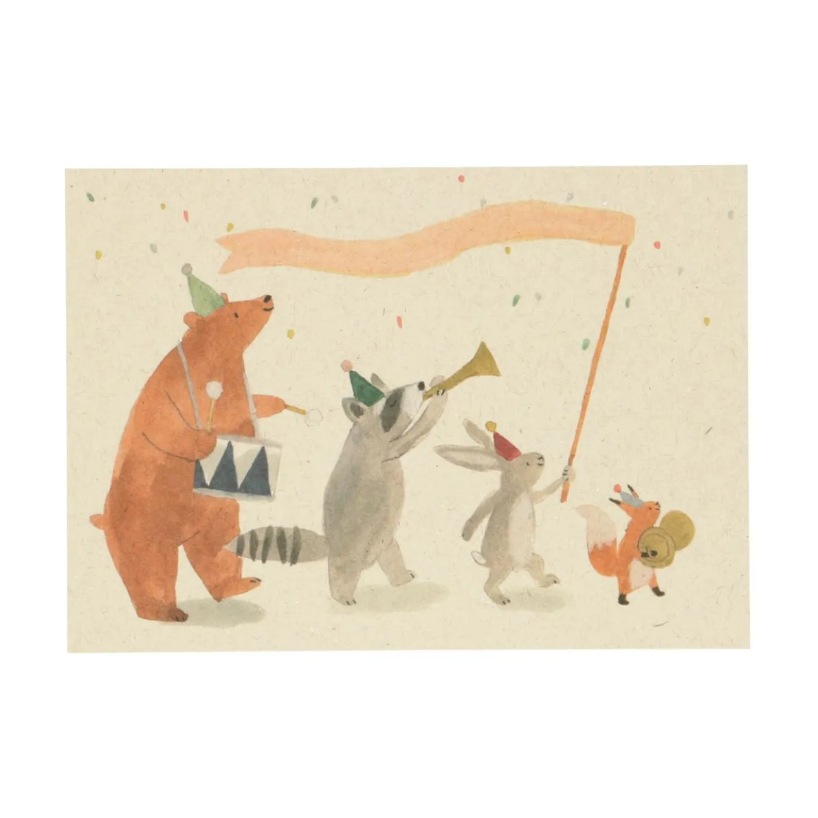 Kaart, dieren vieren feest