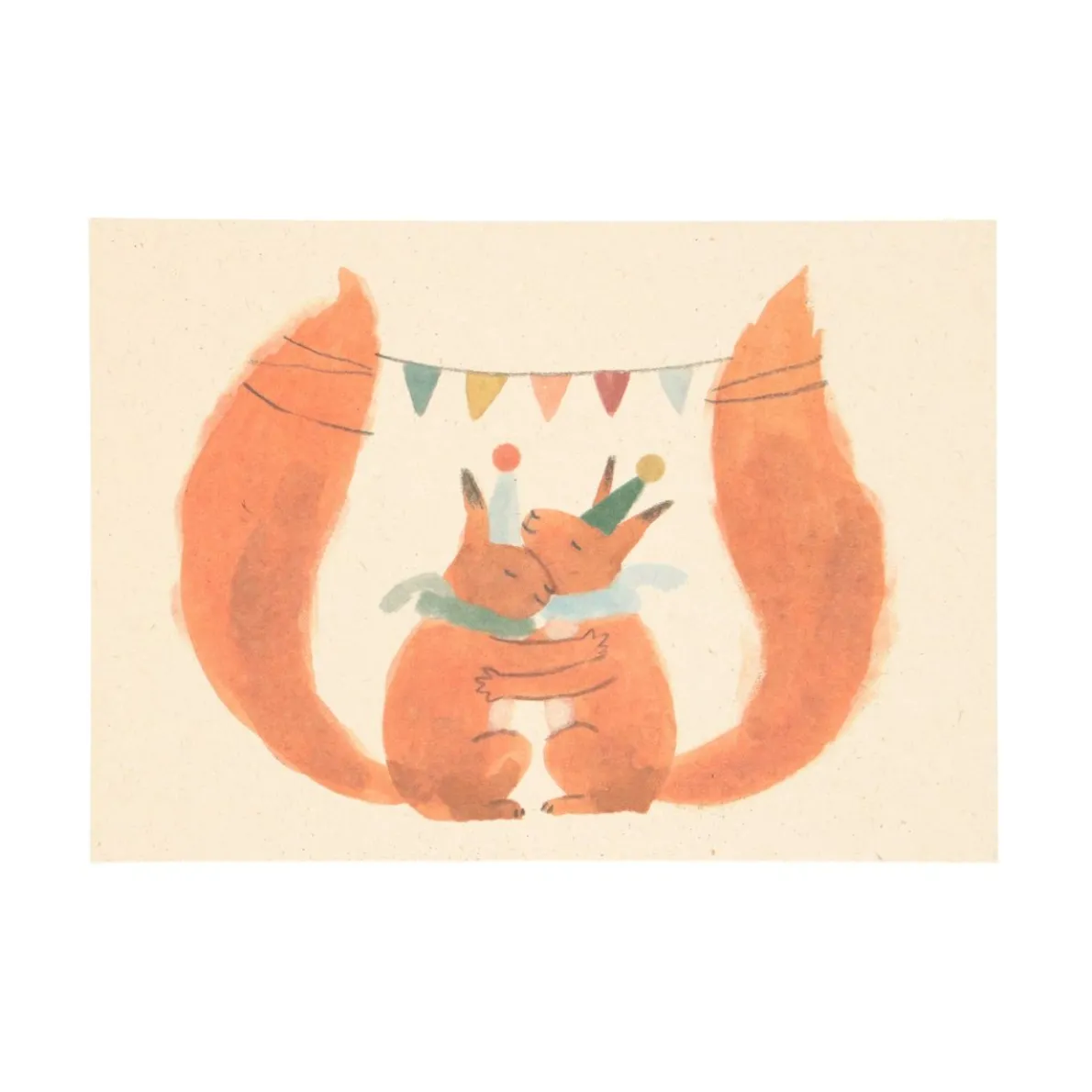 Kaart, eekhoorntjes vieren feest