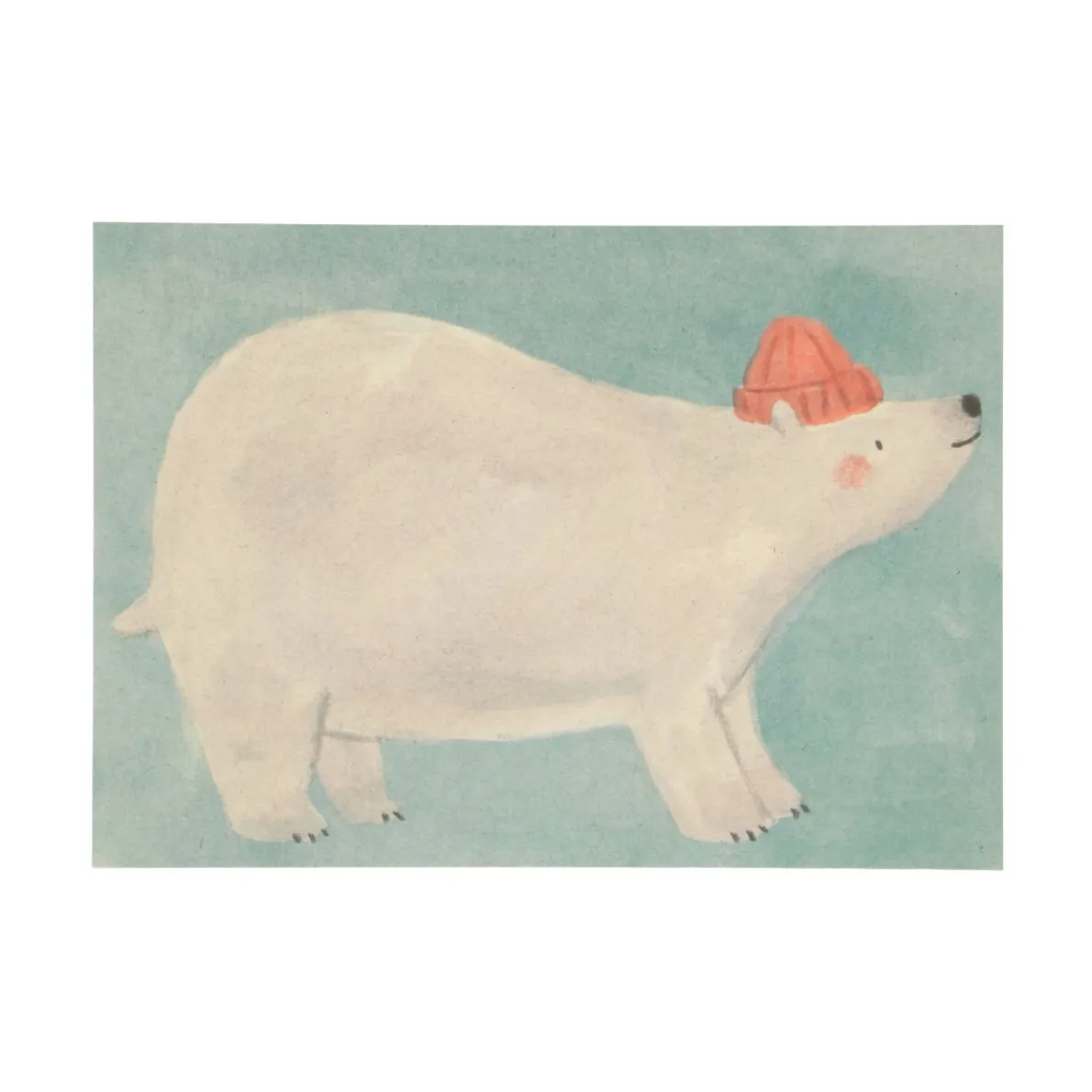 Kaart, ijsbeer met muts