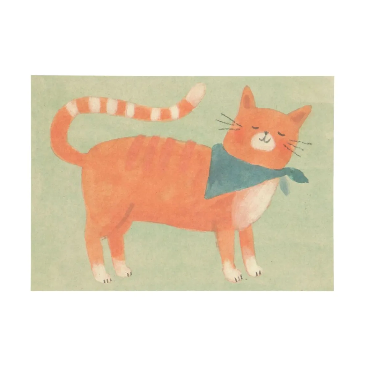 Kaart, kat met sjaal