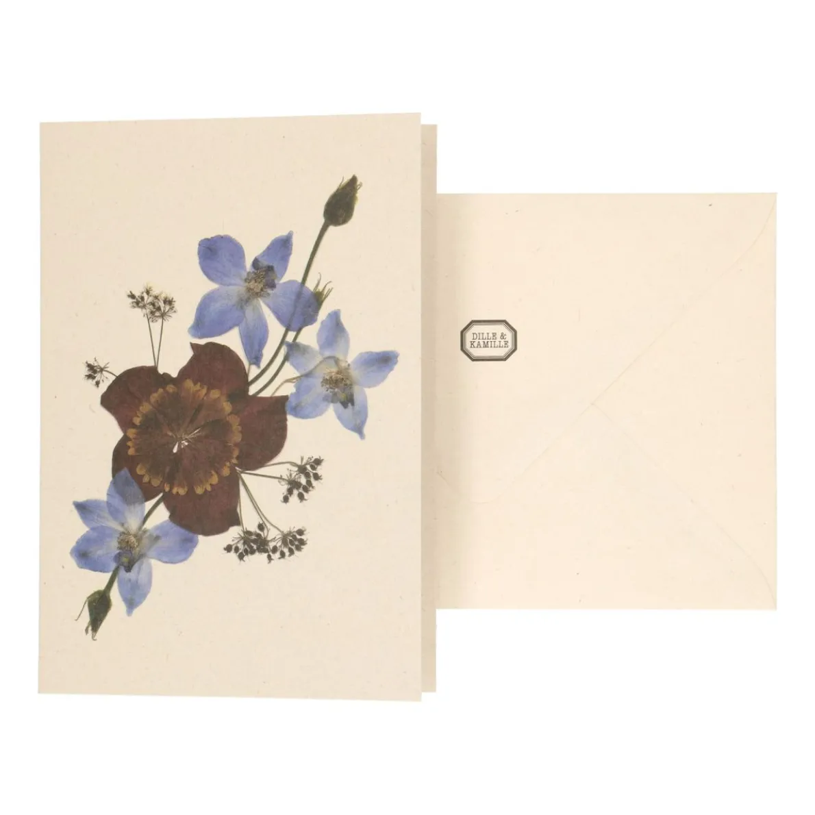 Kaart met envelop, ridderspoor