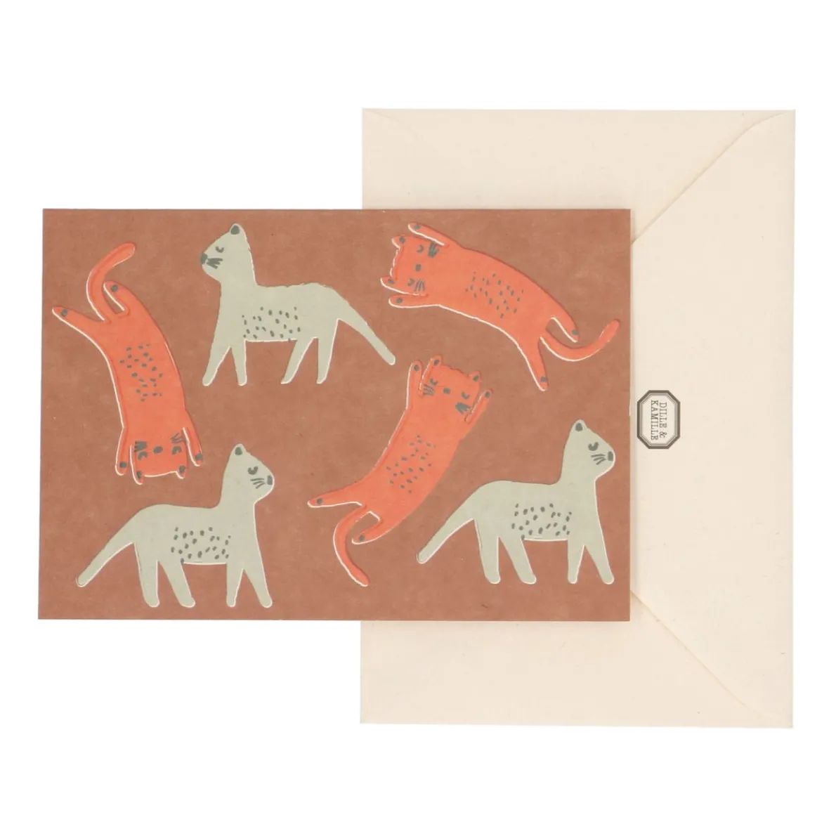 Kaart met envelop, poezen