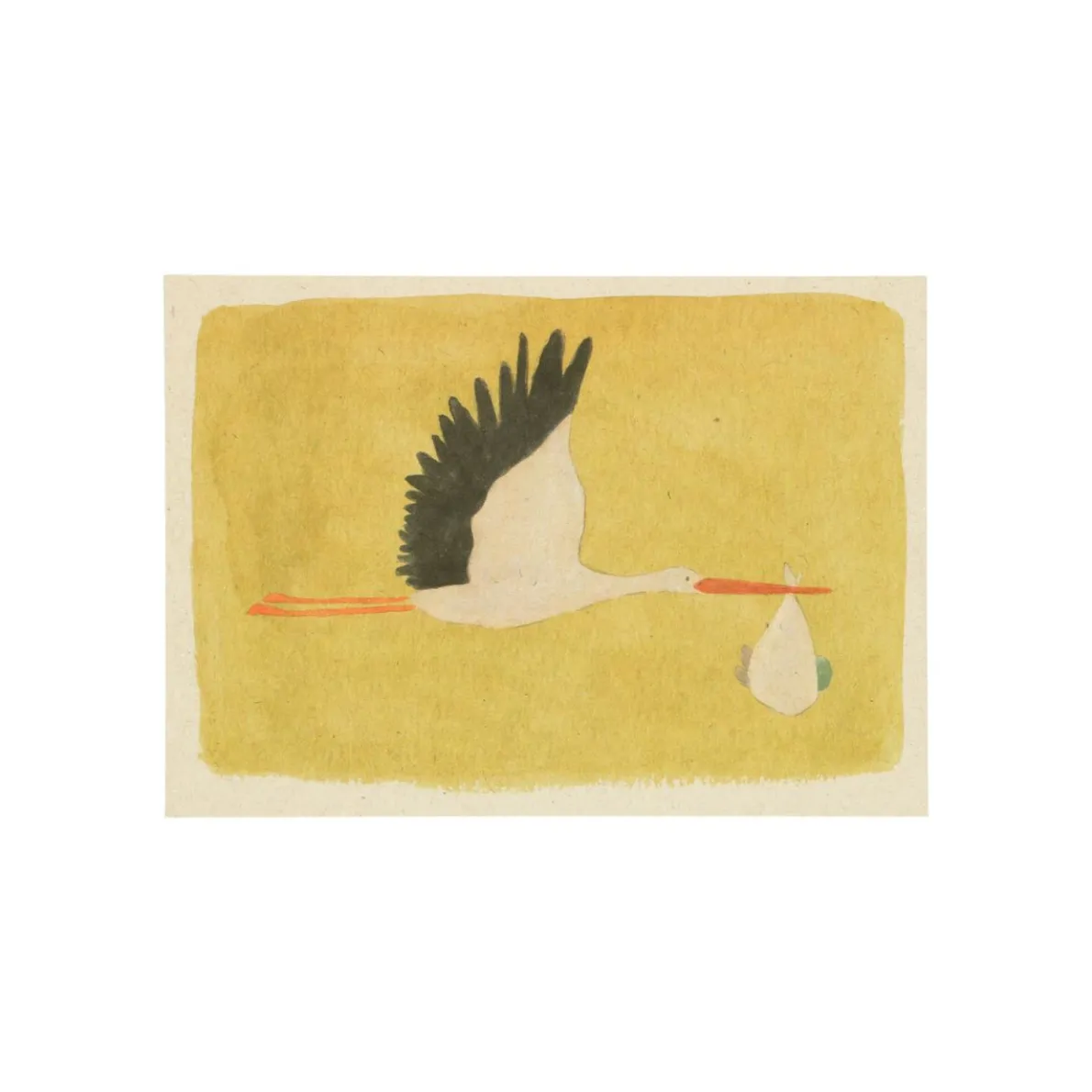 Kaart, ooievaar baby