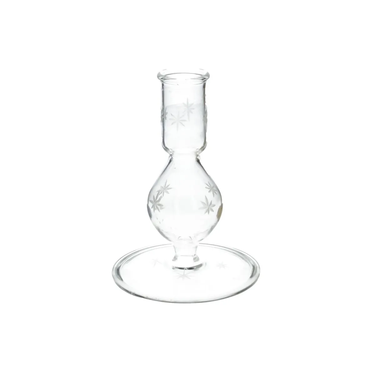 Kandelaar, glas, ster, 12,5 cm