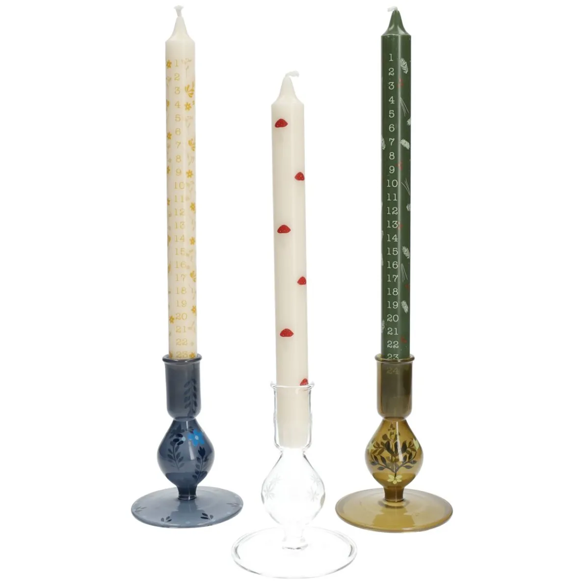 Kandelaar, glas, ster, 12,5 cm