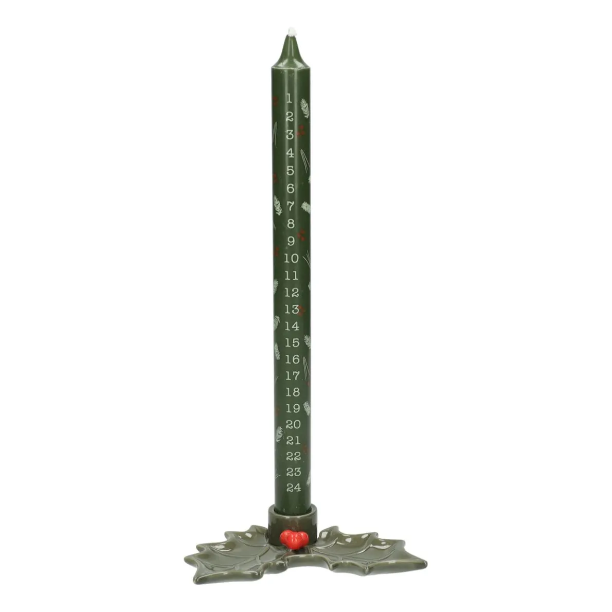 Kandelaar hulstblaadjes, porselein