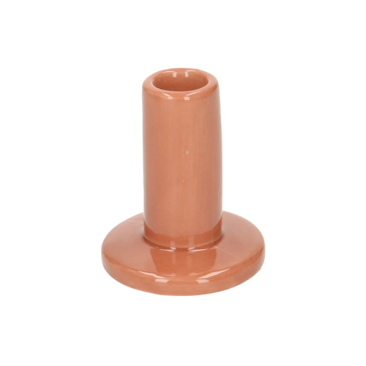 Kandelaar, porselein, oranje, hoog