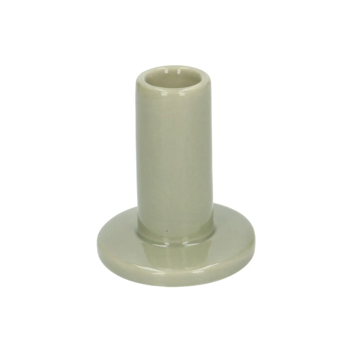 Kandelaar, porselein, lichtgroen, hoog