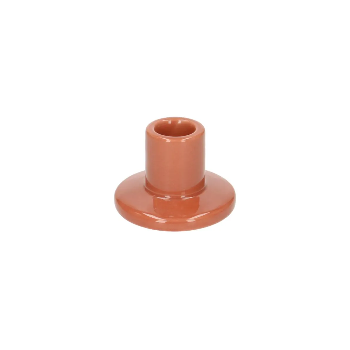 Kandelaar, porselein, oranje, laag