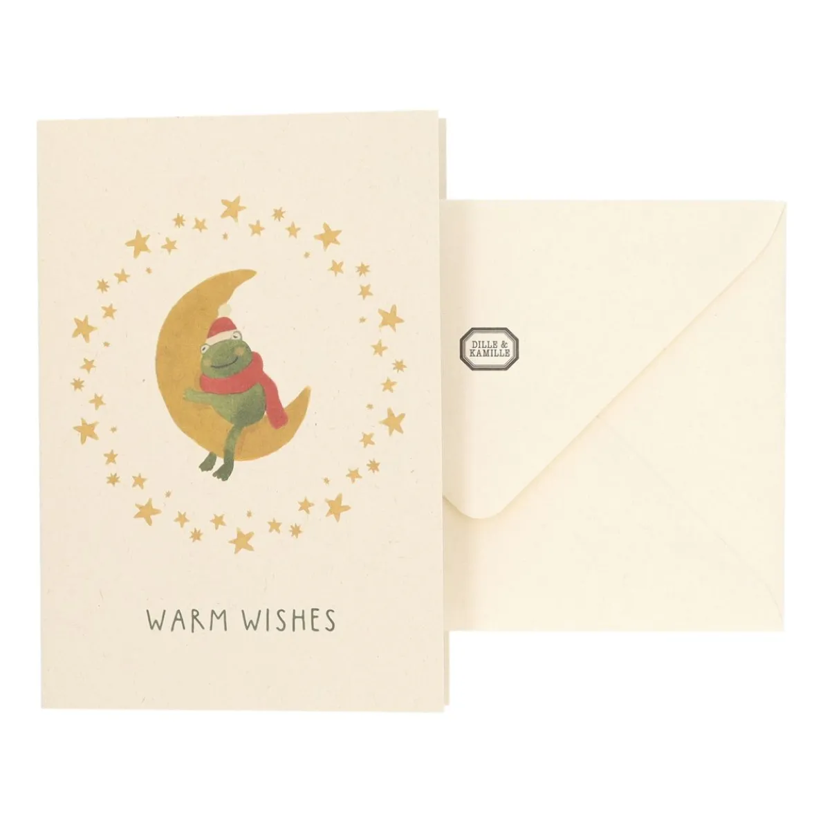 Kerstkaart met envelop, kikker