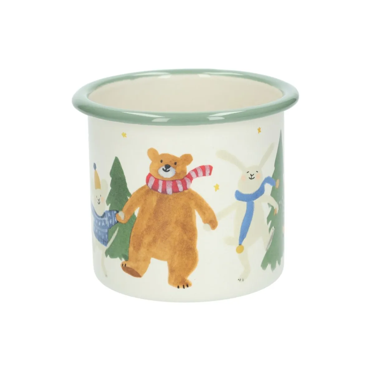 Kerstmok, emaille, dansende dieren, 300 ml