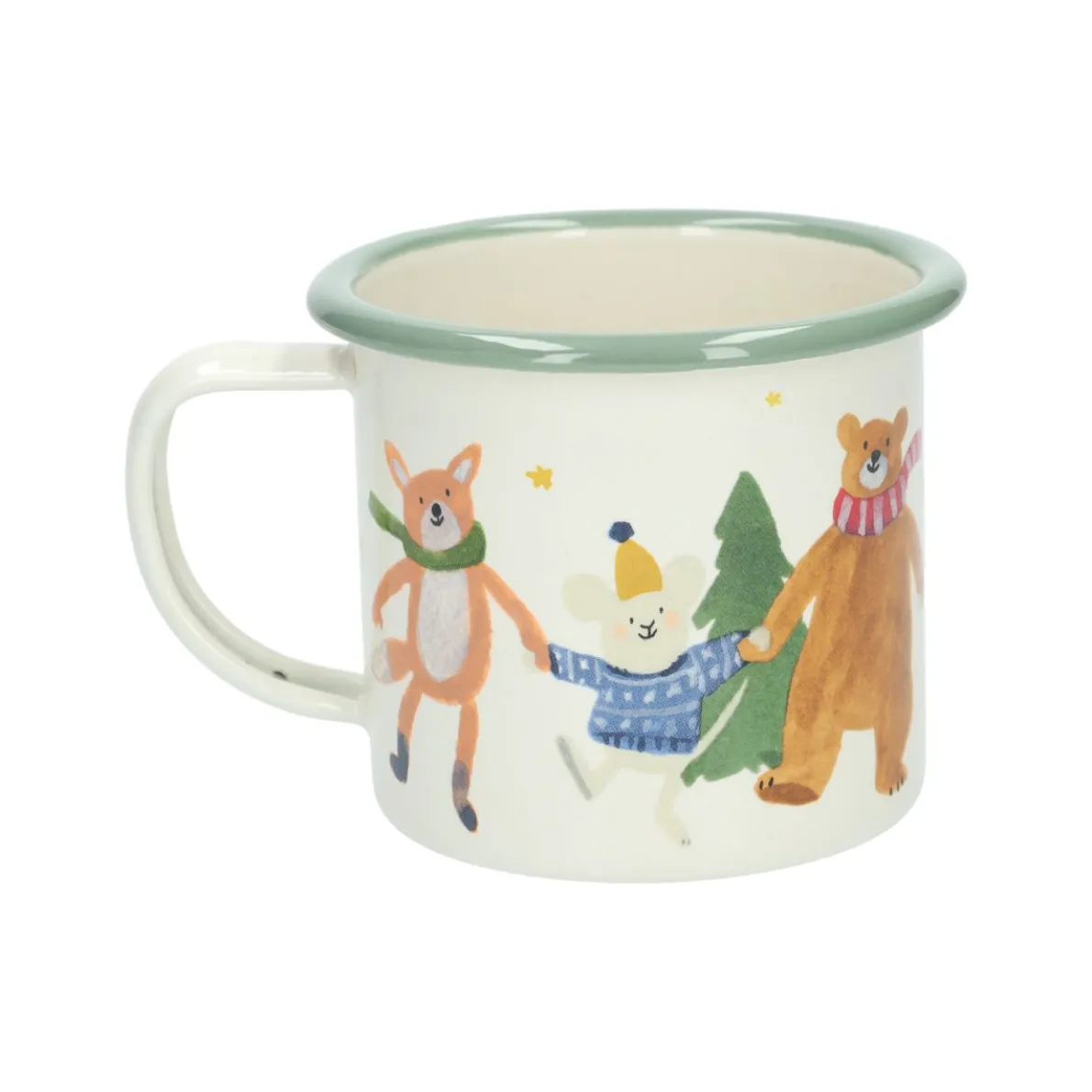 Kerstmok, emaille, dansende dieren, 300 ml