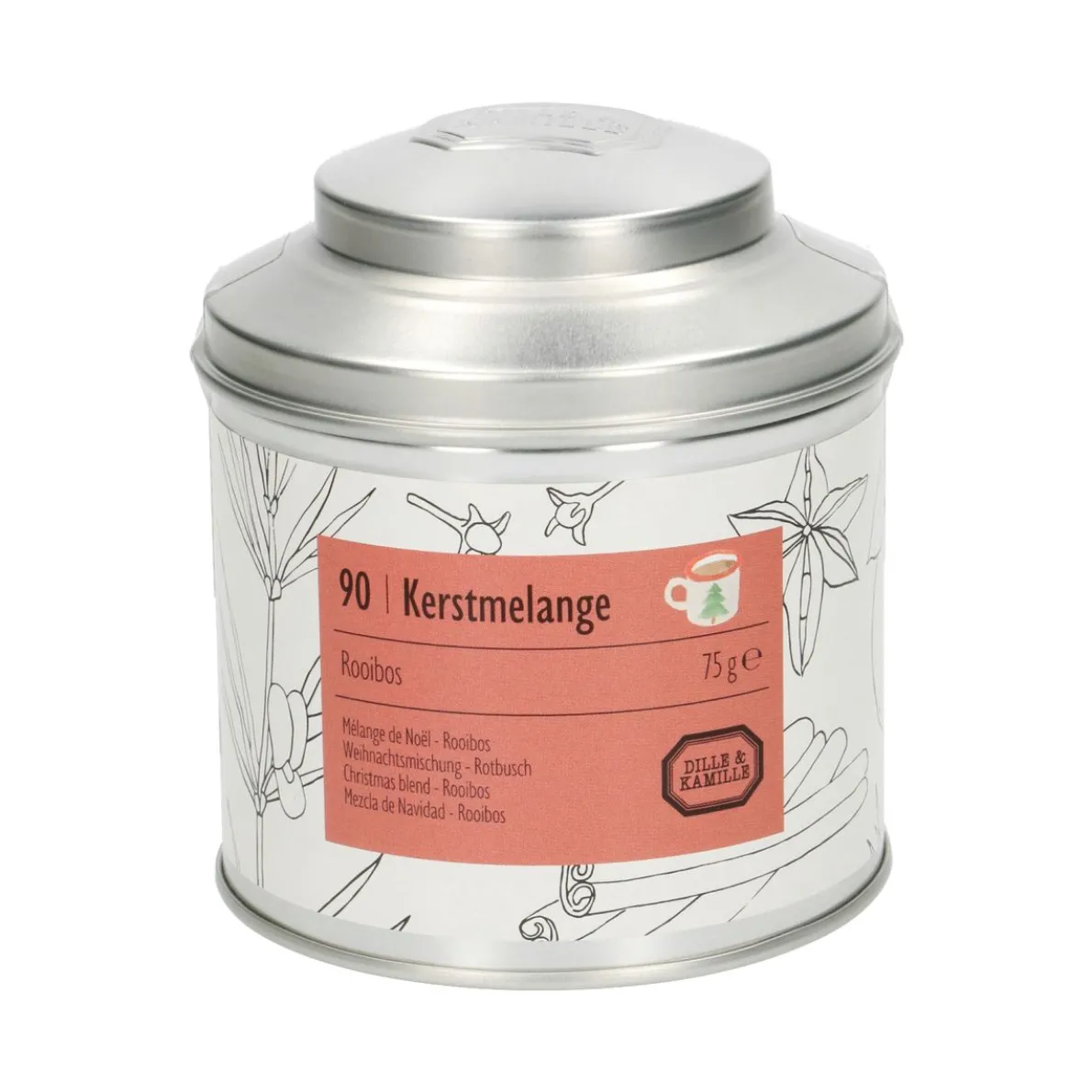 Kerstthee, rooibosmelange, blik 75 gram