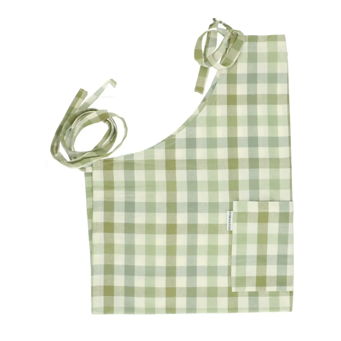 Keukenschort, katoen, geruit, groen