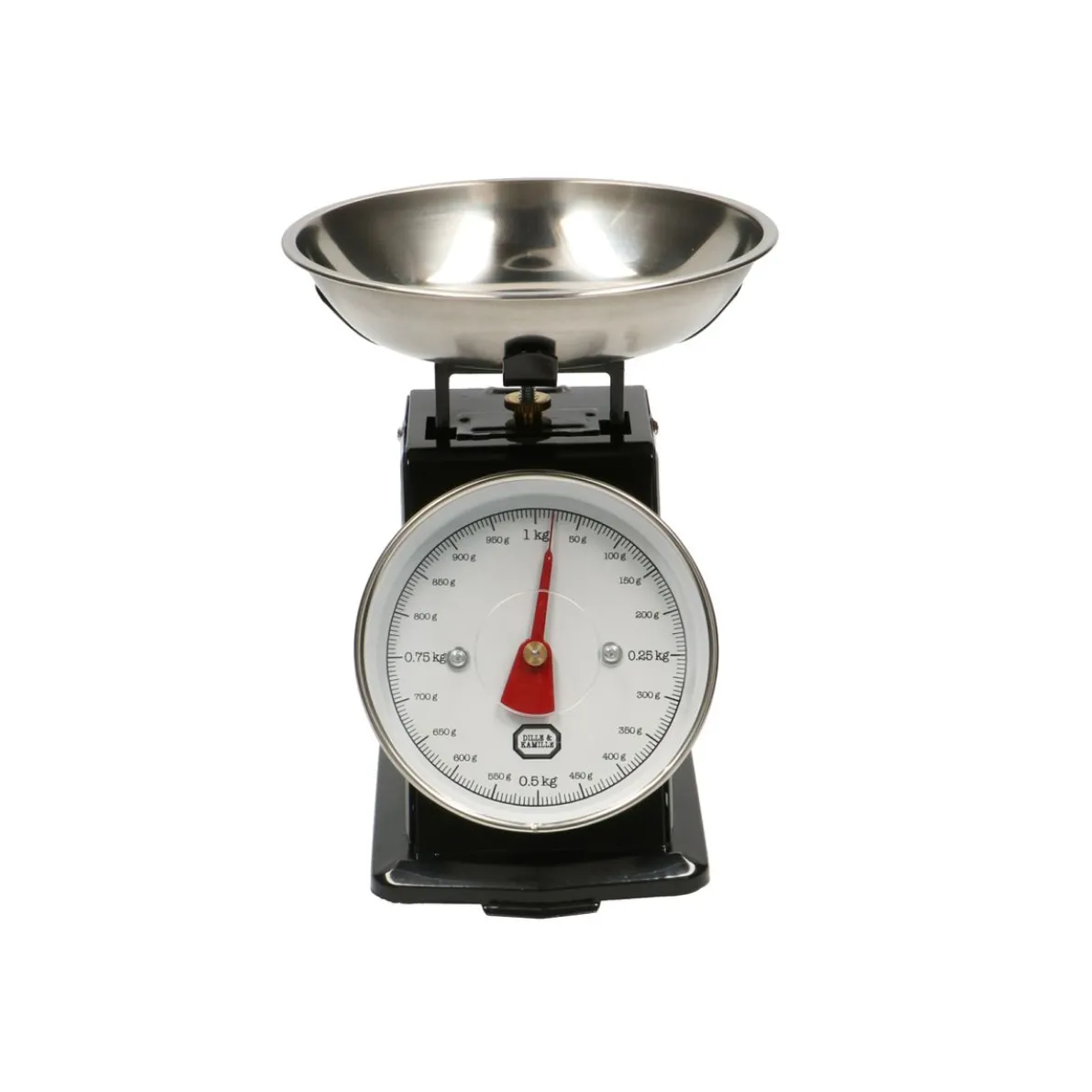 Keukenweegschaal, metaal, zwart, 1kg