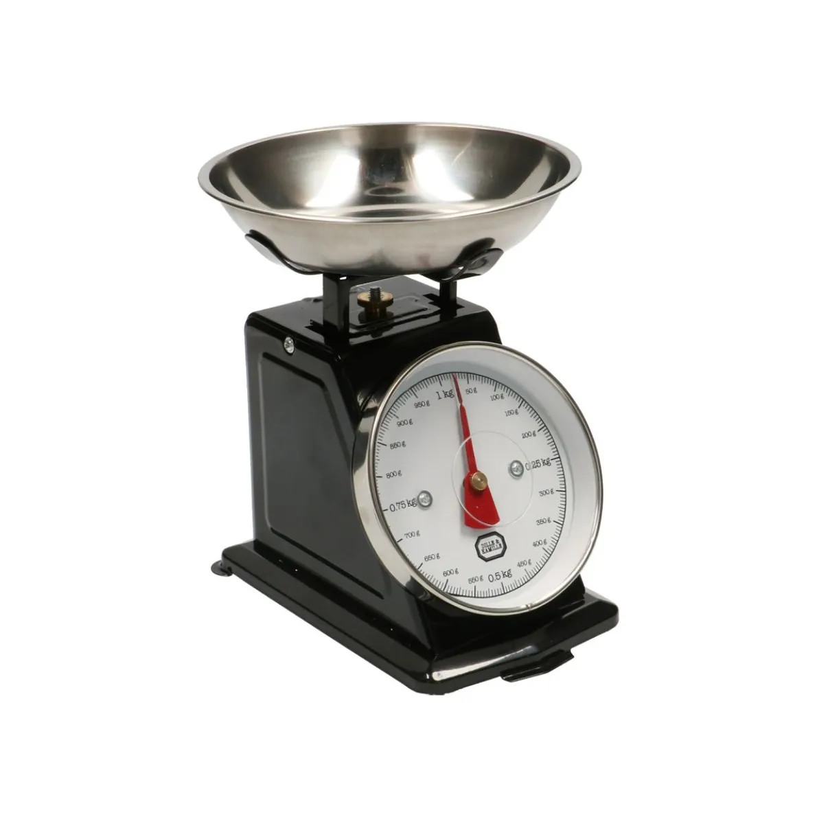 Keukenweegschaal, metaal, zwart, 1kg