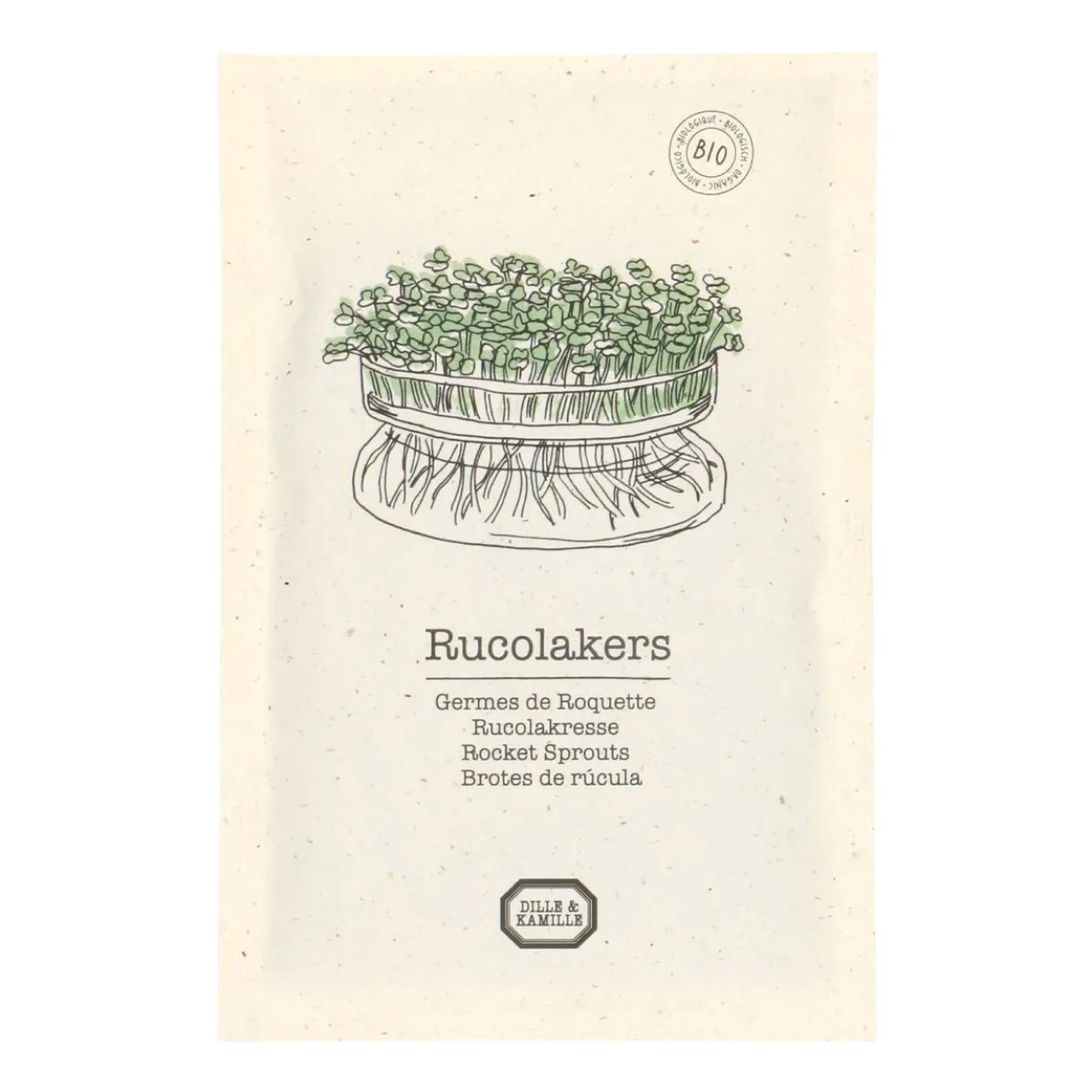 Kiemgroente, biologisch, rucolakers, 30 g