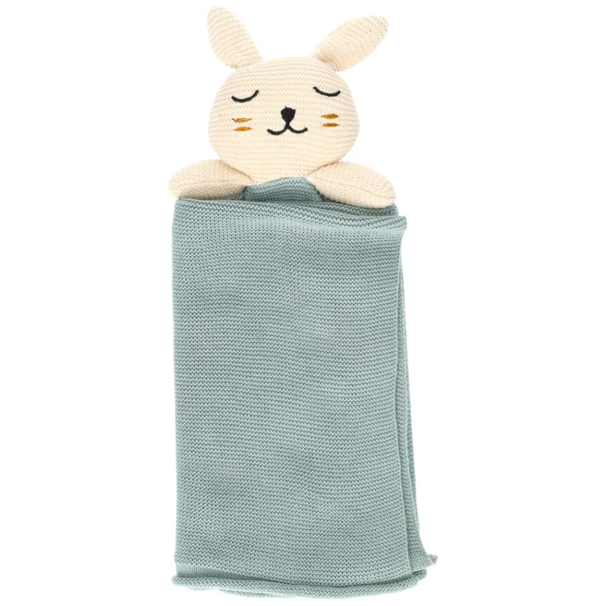 Knuffeldoek, GOTS katoen, gebreid, konijn