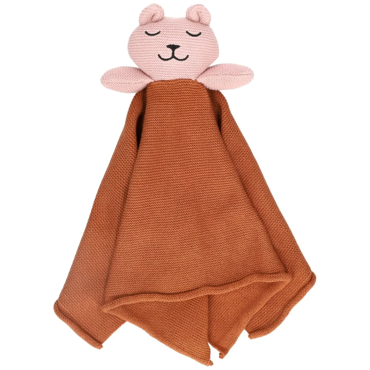 Knuffeldoekje, GOTS katoen, gebreid, beer